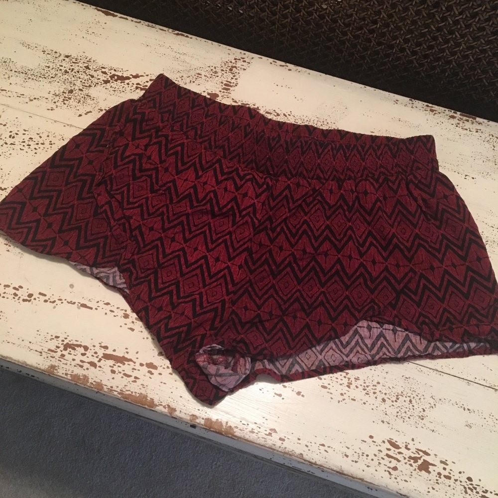 Red and black shorts